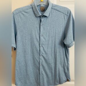 Rare Rabbit Miraj Blue Cotton & Polyester Blend Mens Large‎ Button Up Shirt